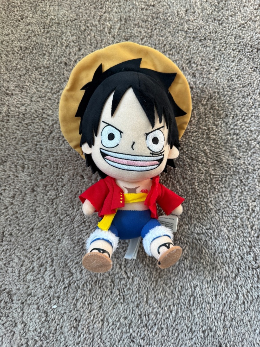Onepiece Monkey D. Luffy Plush - Yellow Hat, Red Jacket, Blue Shorts